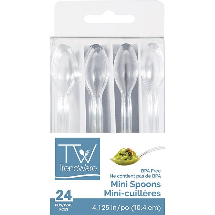 Clear Mini Appetizer Spoons (24/Pkg)