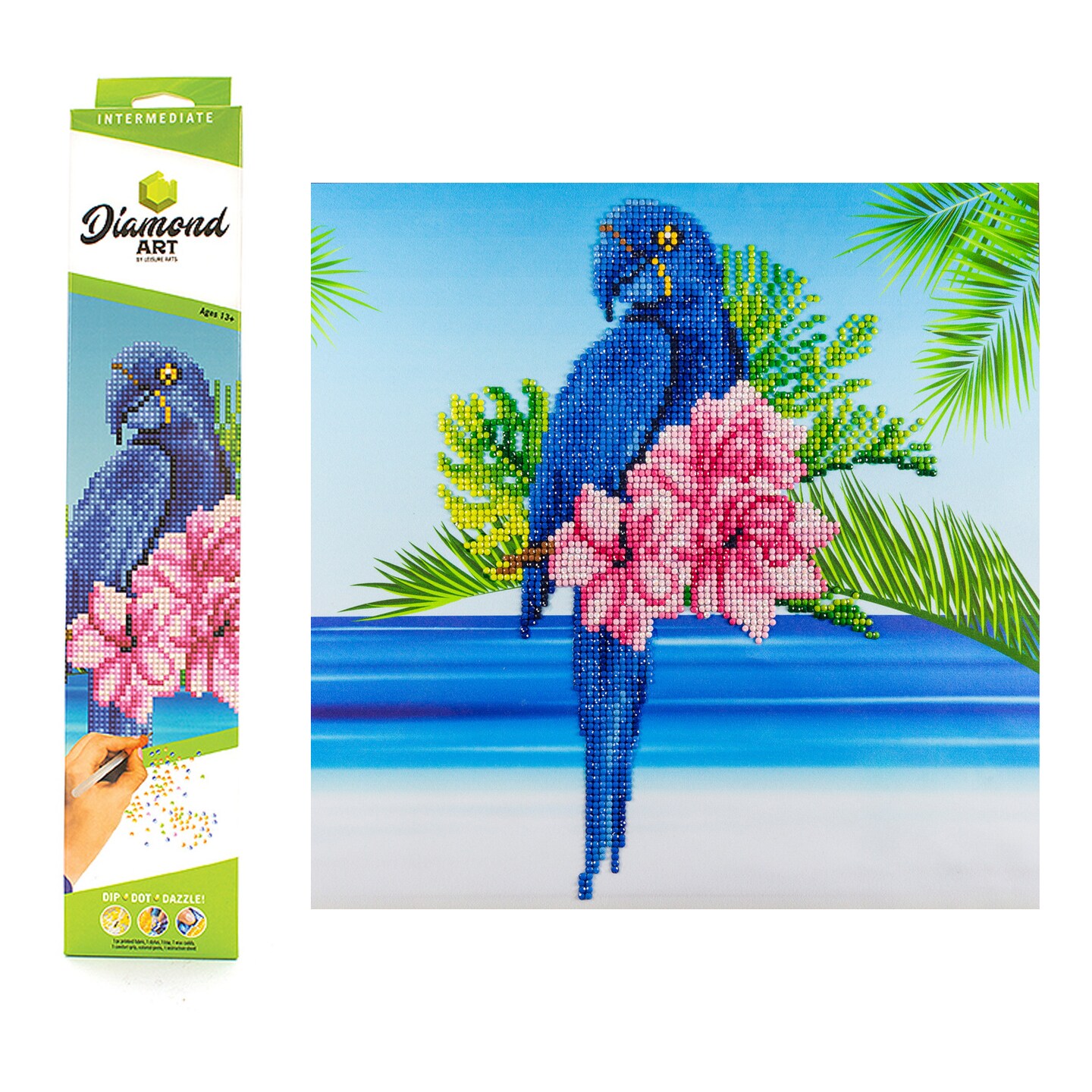 Diamond Art By Leisure Arts Diamond Painting Kits For Adults 12&#x22;X12&#x22; Intermediate Blue Parrot, Full Drill, Art Kits, Dimond Art, For Adults, Kit