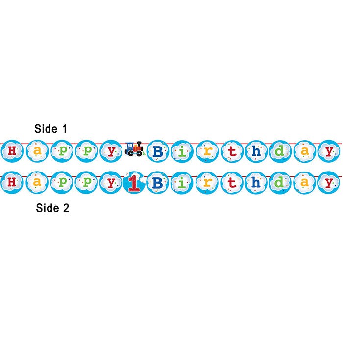 Bulk Pack of 2 All Aboard Train Ribbon Banners