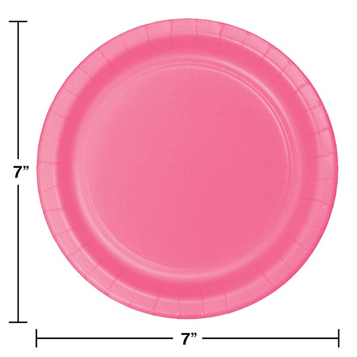 Candy Pink Paper Dessert Plates (24/Pkg)