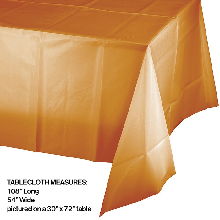 Pumpkin Spice Tablecover Plastic 54&#x22; X 108&#x22;