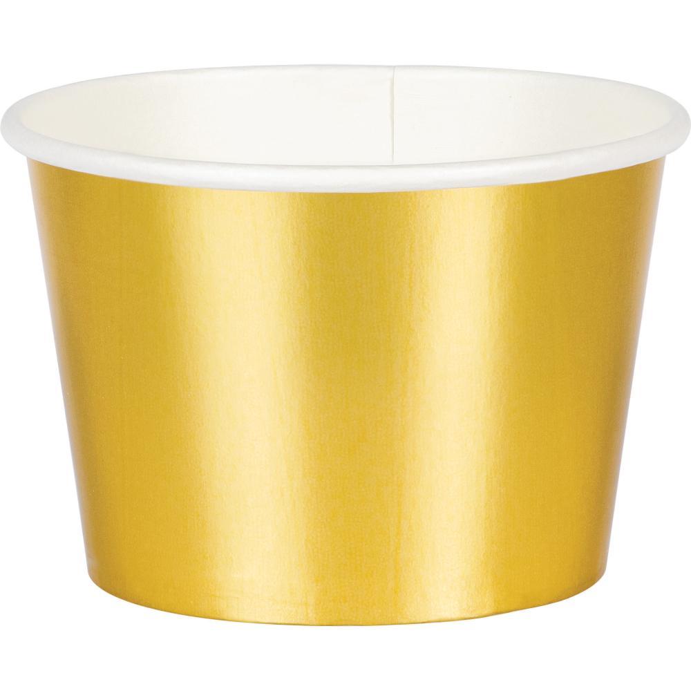 Gold Foil 8 oz Paper Treat Cups (8/Pkg)
