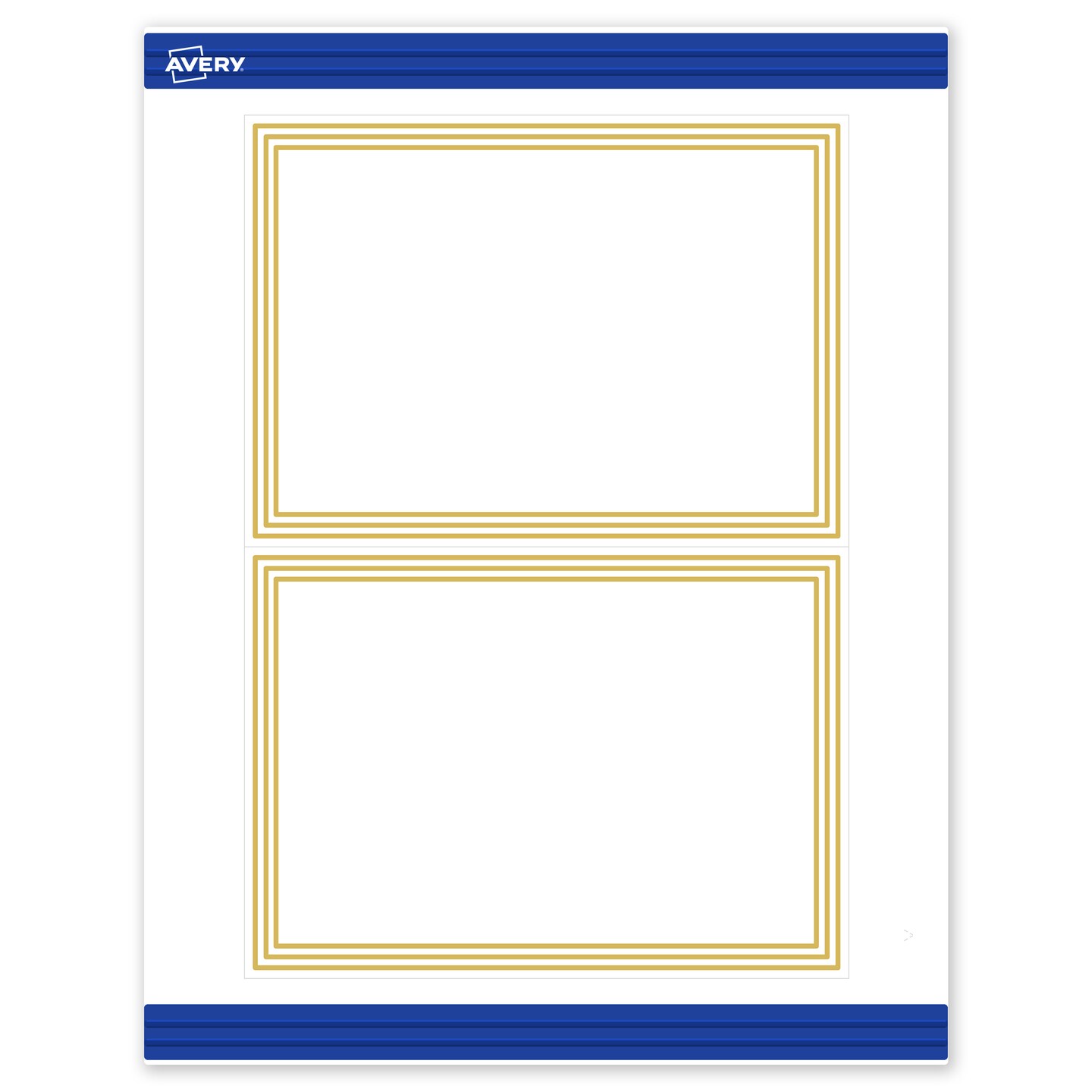 Avery Printable Rectangle Invitation Cards, Gold Multi-Lined Border, 5&#x22; x 7&#x22;, Matte White Rectangle Invitation Cards, Laser/Inkjet, 20ct, Great for Invitation Cards