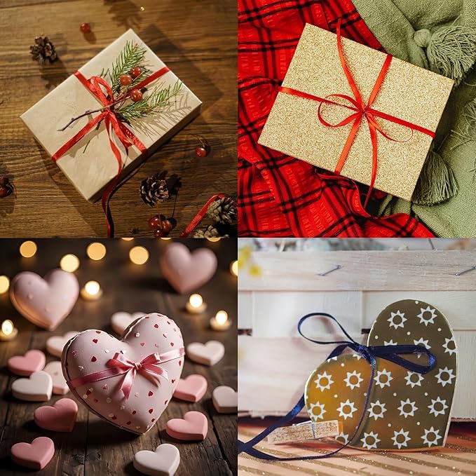 Double Faced Dusty Pink Satin Ribbon 1/4 Inch &#xD7; 100 Yards Satin Ribbon Ideal for Gift Wrapping Flower Bouquet Art Crafts Sewing Weddings Floral Arrangements &#x26; Bows