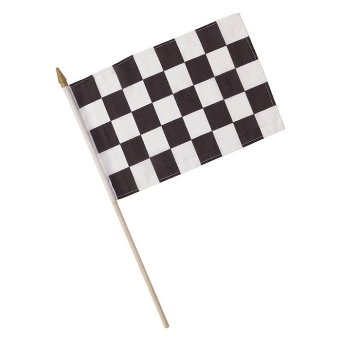 Black & White Check Cloth Racing Flag 8" X 12"