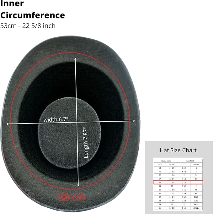 4E's Novelty 6" Black Top Hat Costume Men & Women, Tall Felt Hat with Satin Ribbon, Perfect for Magician, Circus, Snowman Roleplay & Dress Up Party