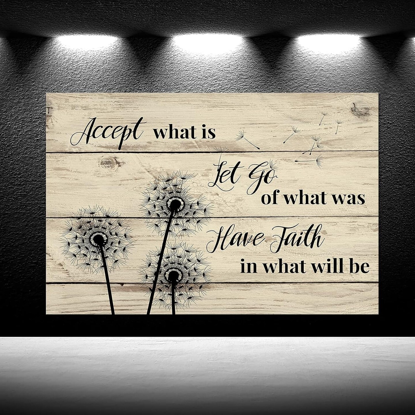 Dandelion Accept What is Let Go of What was Quotes Poster Canvas Prints Wall Art Prints Vintage Home Decor Xmas Gifts 24x36
