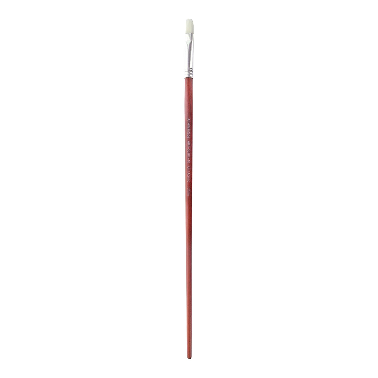 Art Advantage White Nylon Bristle Long Handle Filbert #10 Paint Brush with Wood Handle - paint brushes for Acrylic , Oil or Watercolor - Face application, Nail Art