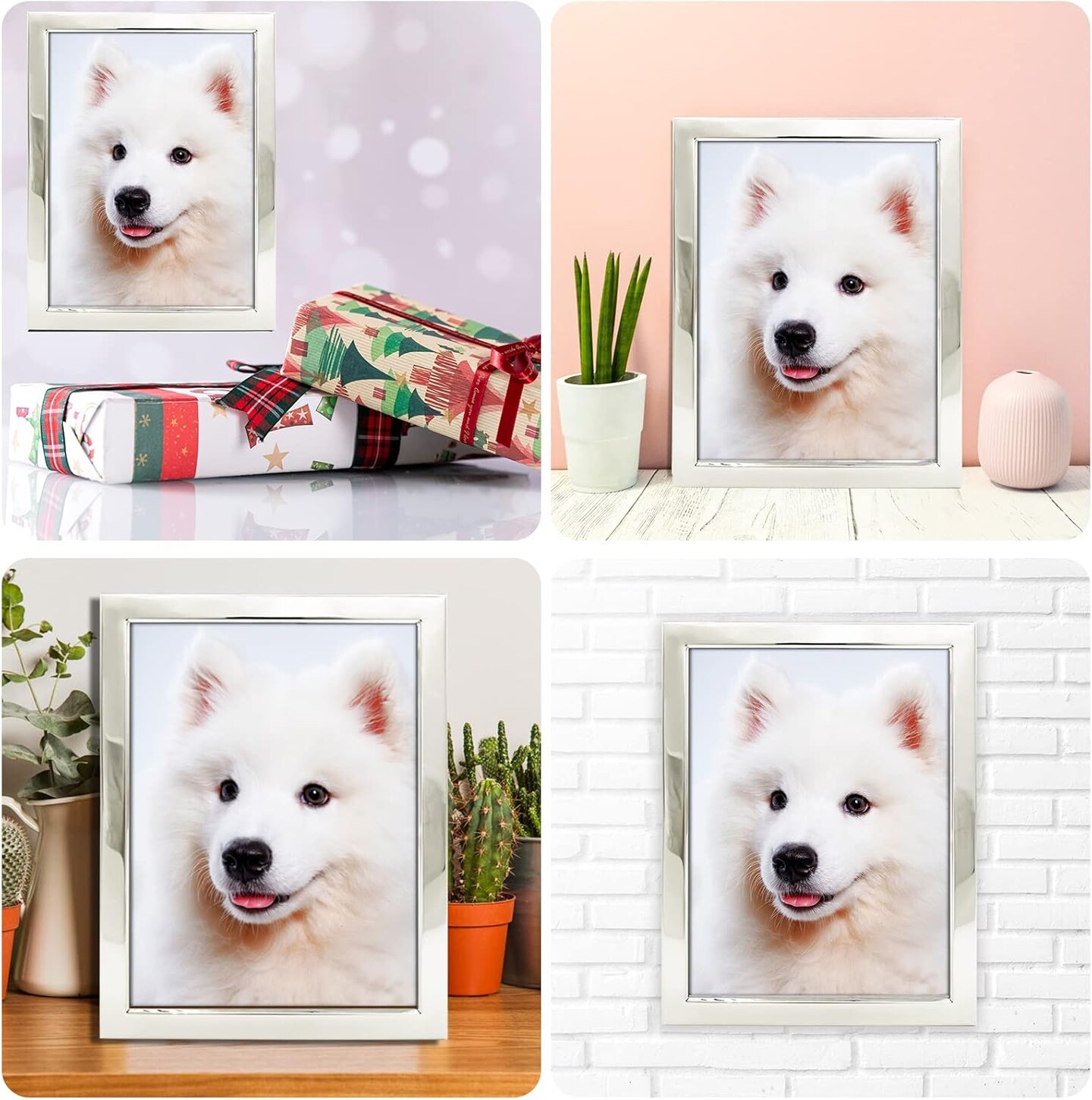 8x10 Picture Frames Silver Metal Photo Frames For Tabletop Display and Wall Decoration