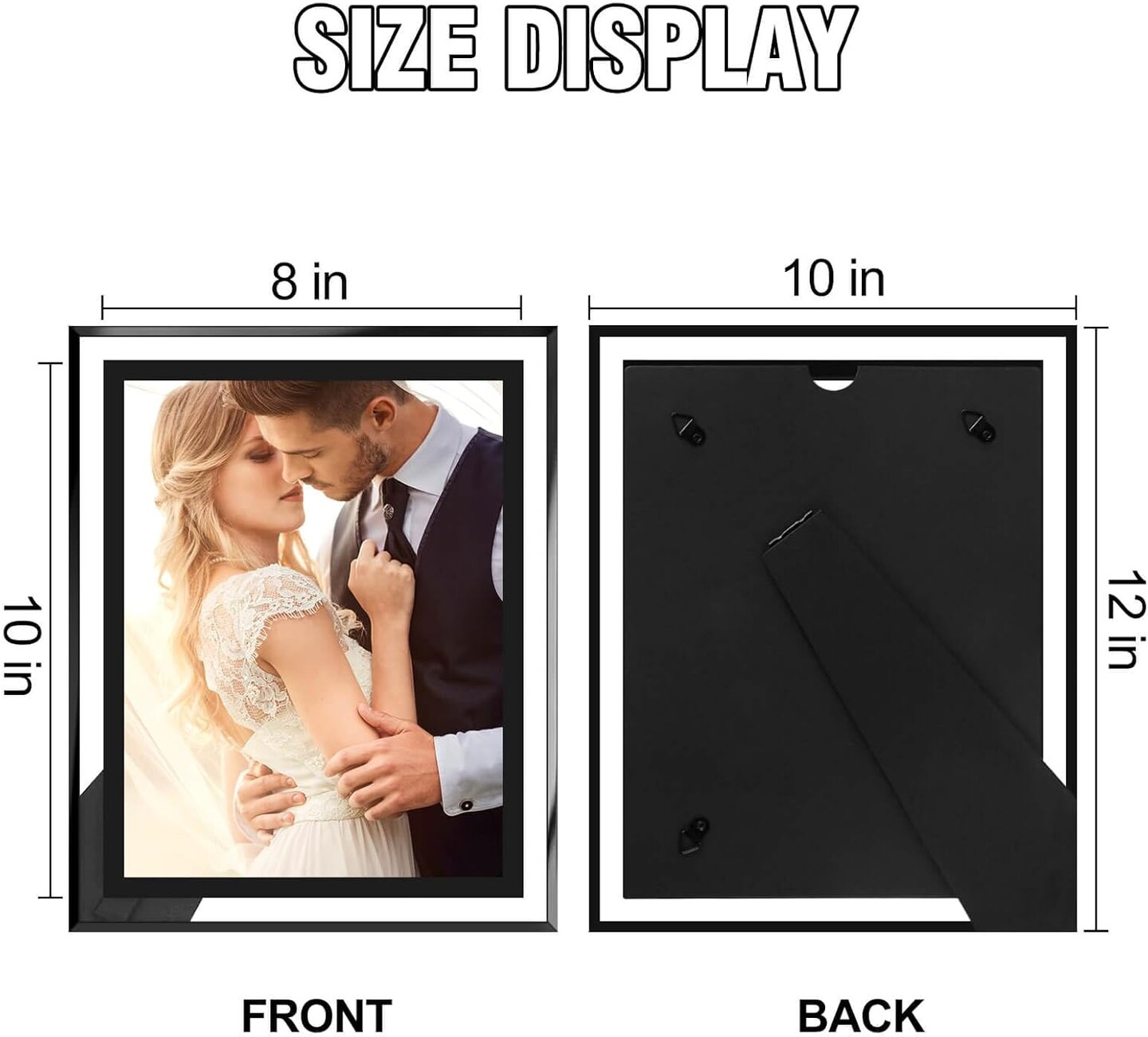 8x10 Picture Frames Black - Set of 2, HD Real Glass 8 by 10 Photo Frame