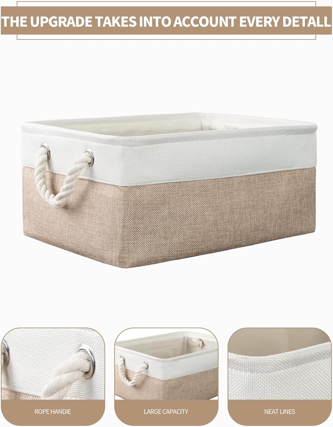 8 Pack Storage Basket Bins - Decorative Baskets Bulk Storage Box Cubes Containers with Handles