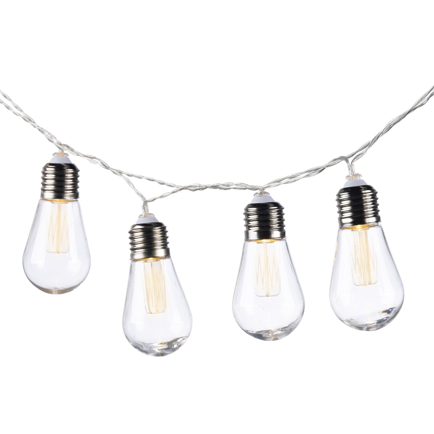 Contemporary Home Living Solar LED Bullet Outdoor String Lights - 6ft - Clear and White