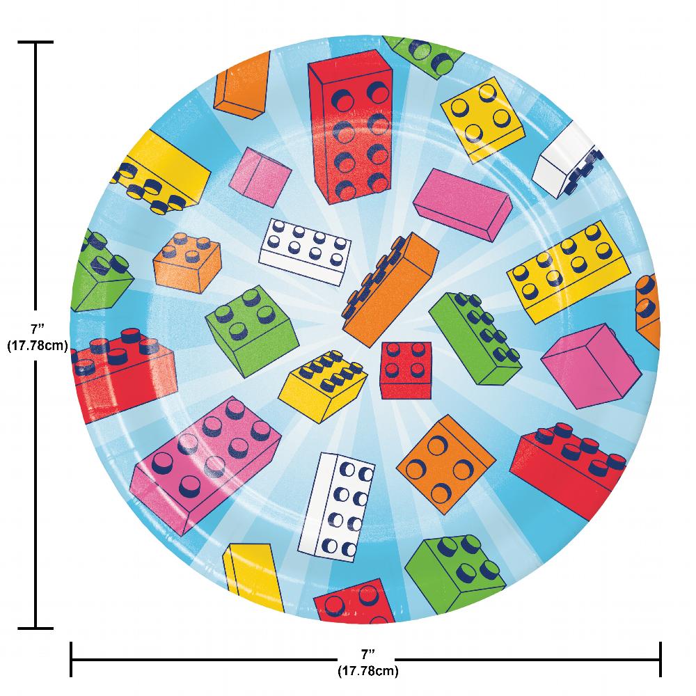 Bulk Pack of 24 Block Bash Luncheon Plates