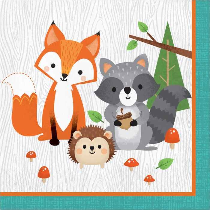 Wild One Woodland Animals Napkins (16/Pkg)