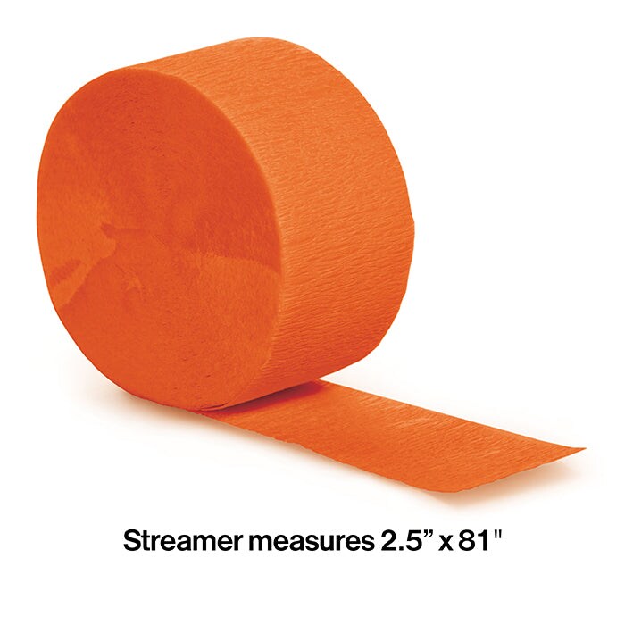 Sunkissed Orange Crepe Streamers 81 ft