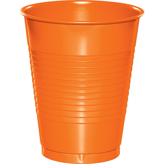Sunkissed Orange Plastic Cups (20/Pkg)