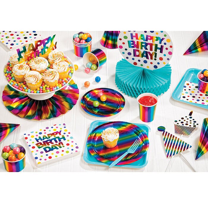 Rainbow Foil Birthday Centerpiece