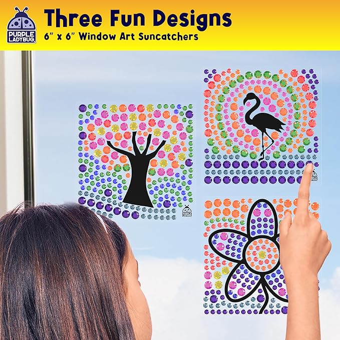 Window Art Kids Crafts - Fun Arts and Crafts for Kids Ages 8-12 &#x26; Birthday Gifts for Girls 6 7 8 9 10 Year Old - Crafts for Girls 8-12, Valentines Gifts for Kids 6-8 7-10, Toys for Ages 5-7