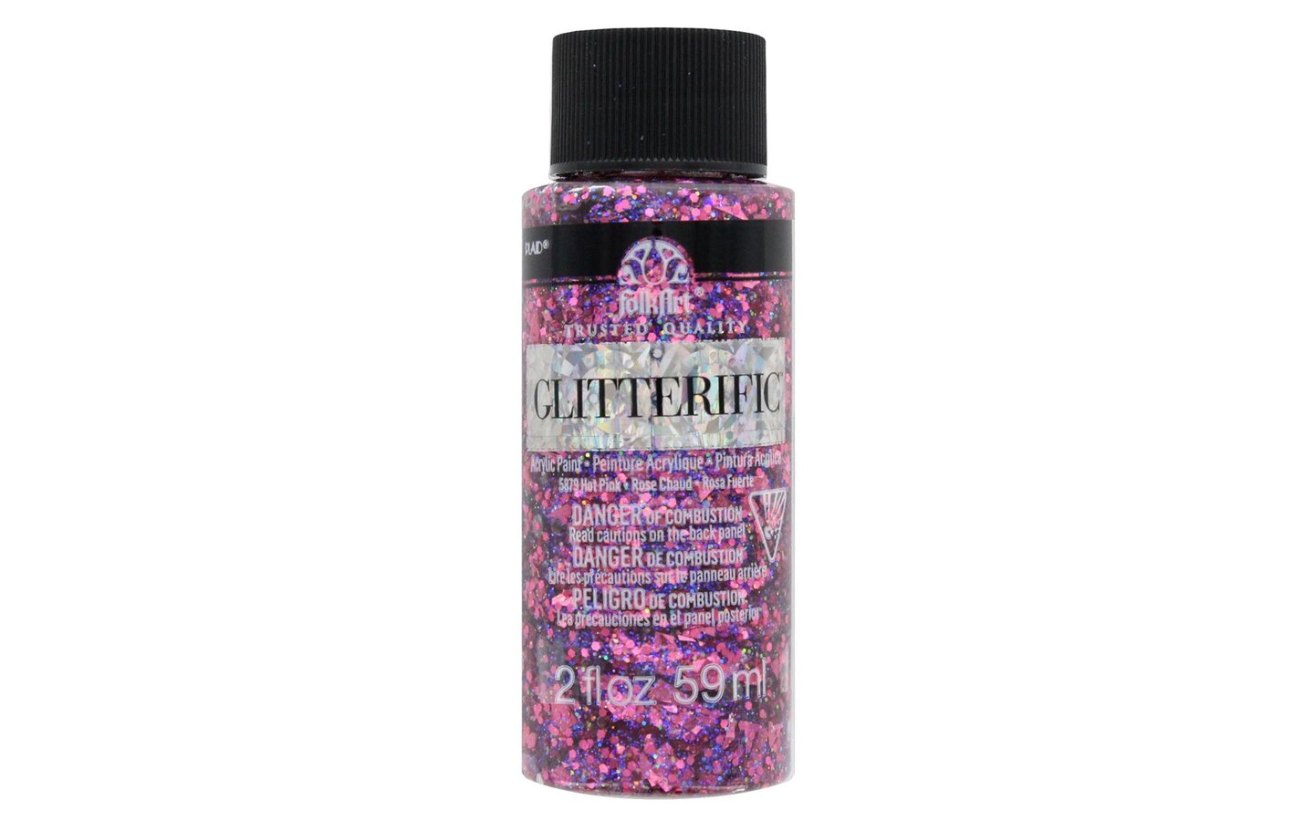Plaid FolkArt Glitterific Paint 2oz Hot Pink