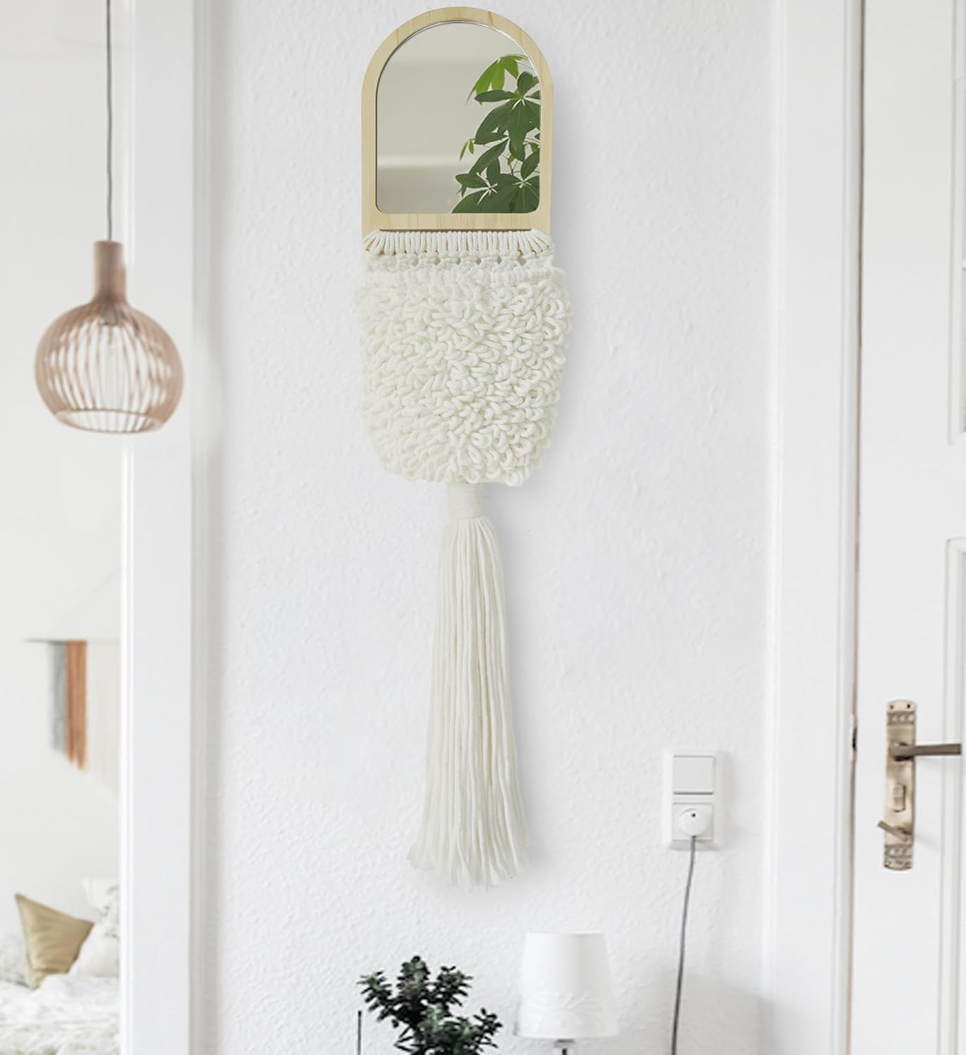 Boho Mirror Macrame Wall Art Decortive Macrame Mirror Wall Art
