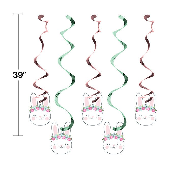 Bulk Pack of 10 Birthday Bunny Dizzy Danglers