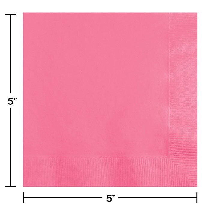 Bulk Pack of 150 Candy Pink Beverage Napkins, 3 Ply