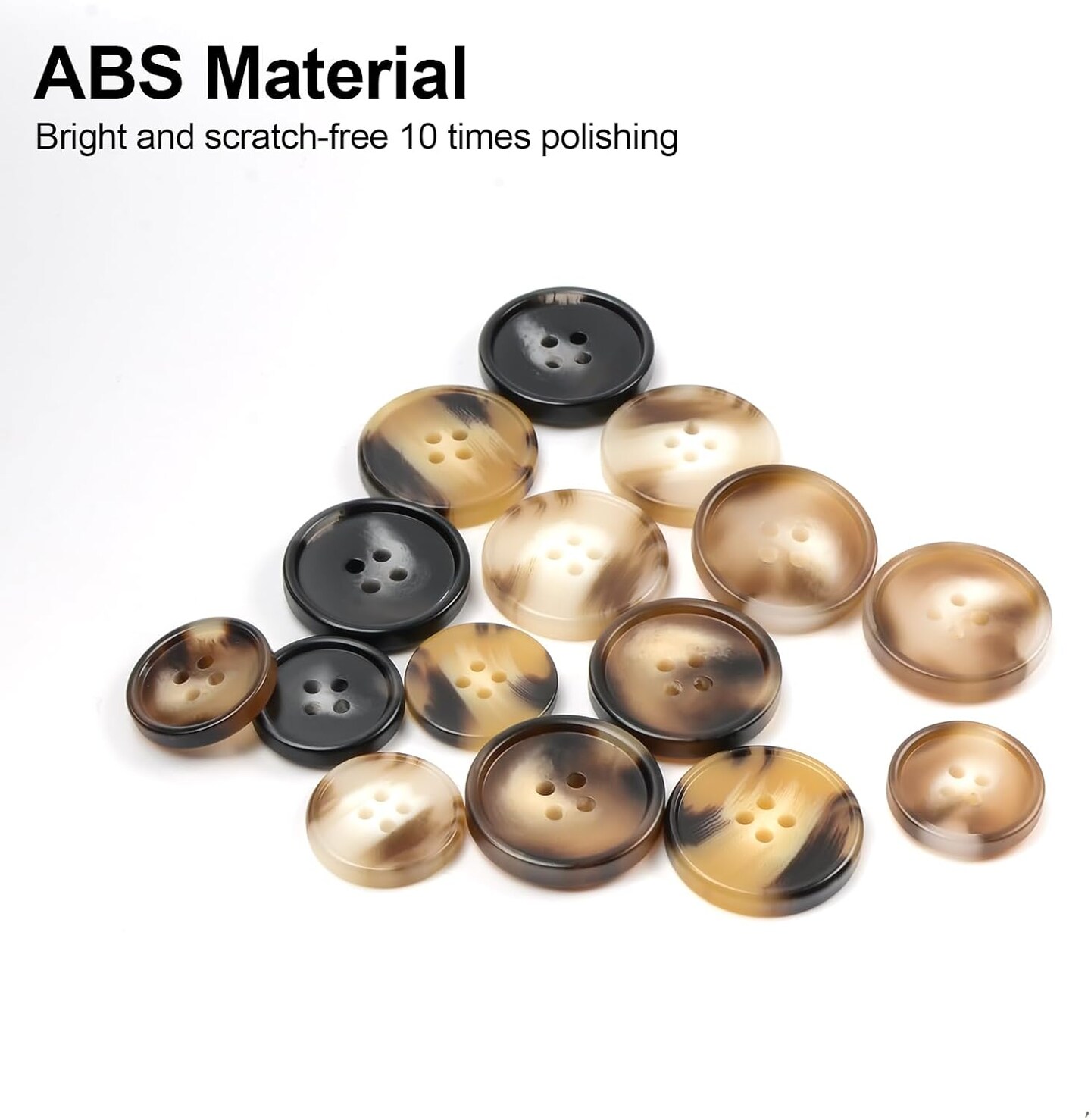 110Pcs Mixed Sewing Buttons, 4-Hole Craft Round Blazer Buttons