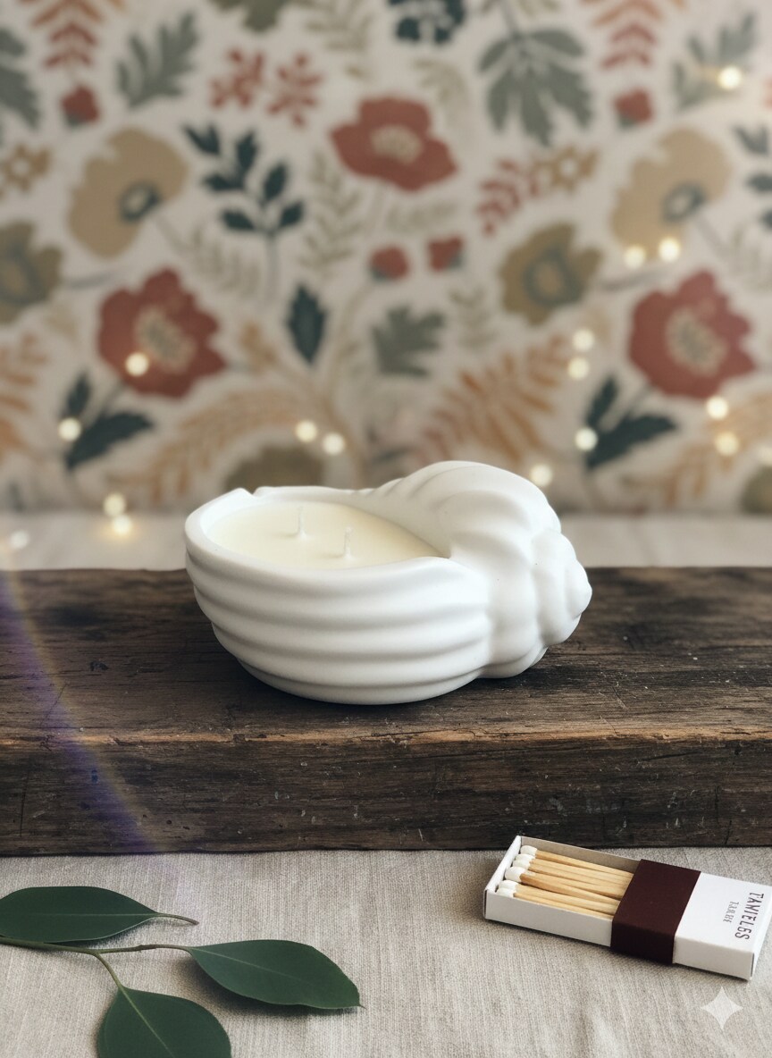 Crazy About Candles Jesmonite Seashell Candle