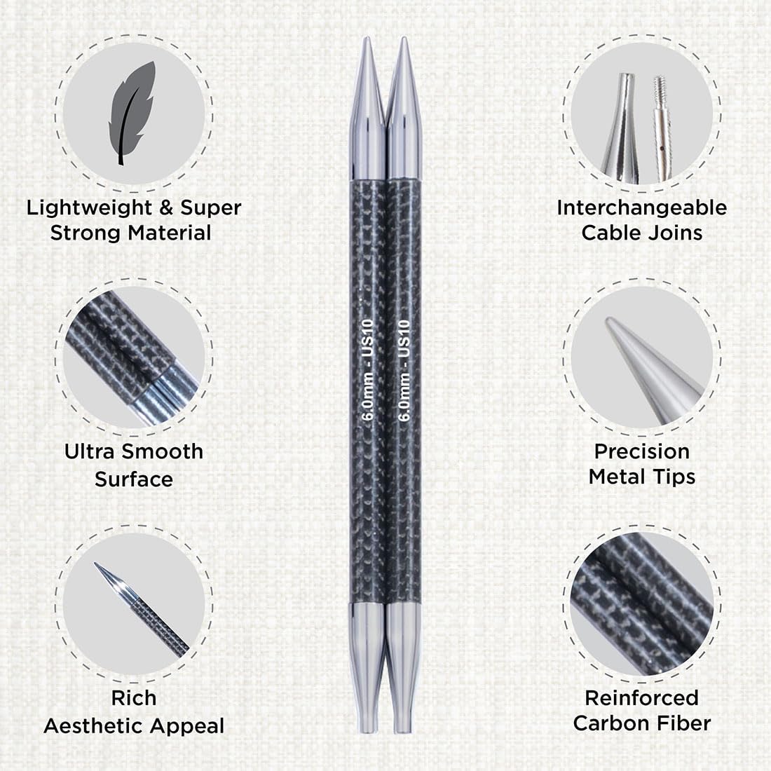 KnitPro Karbonz Élan Premium Interchangeable Knitting Needle Gift Set