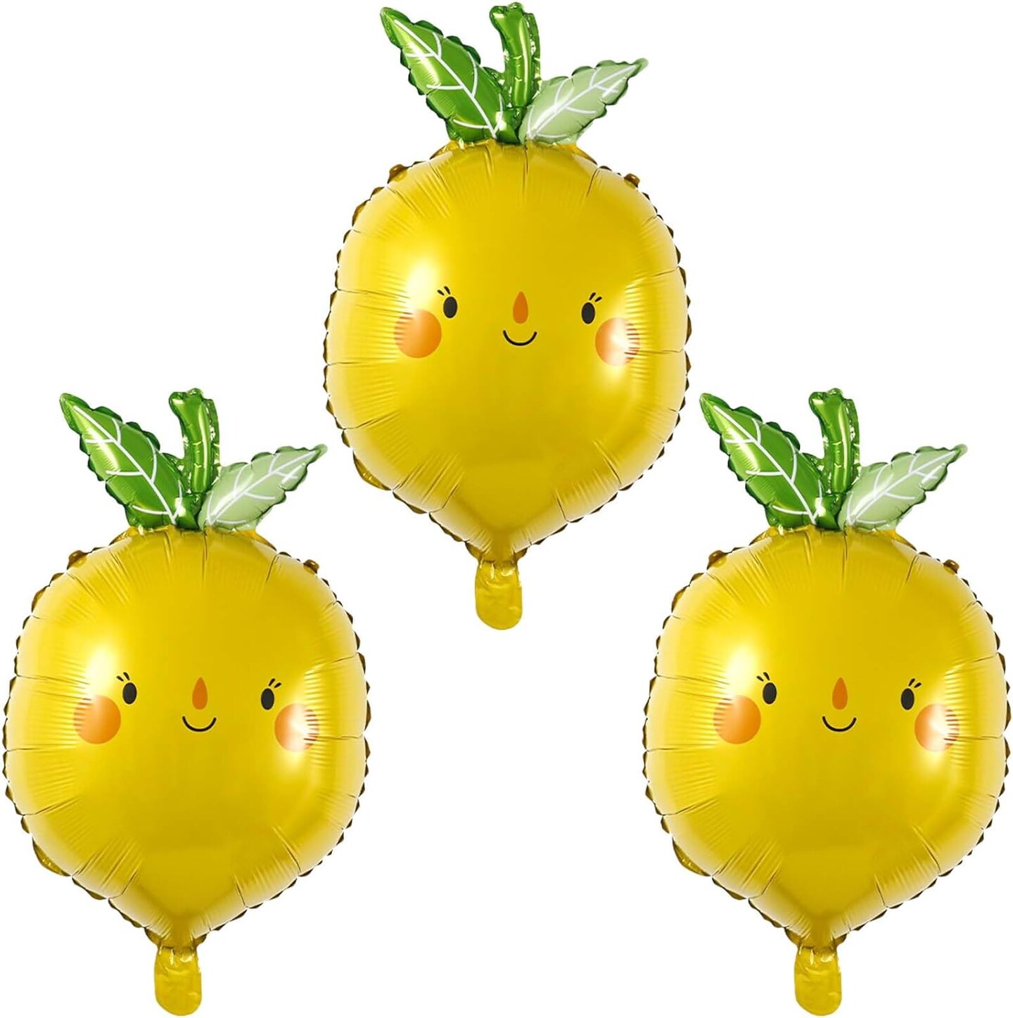 3-Piece Lemon Foil Balloon Set – Summer Fruit-Themed Balloons for Birthday Parties, Balloon Arches, Beach, Pool, and Vacation Party Decorations