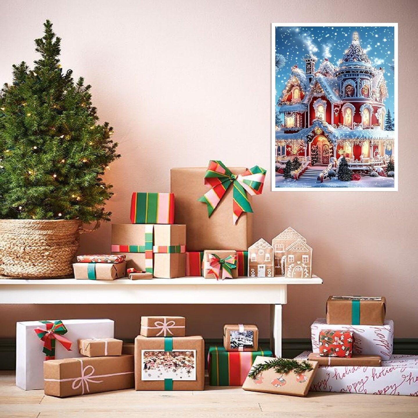 Christmas House Diamond Painting Kit - 12x16 Inch