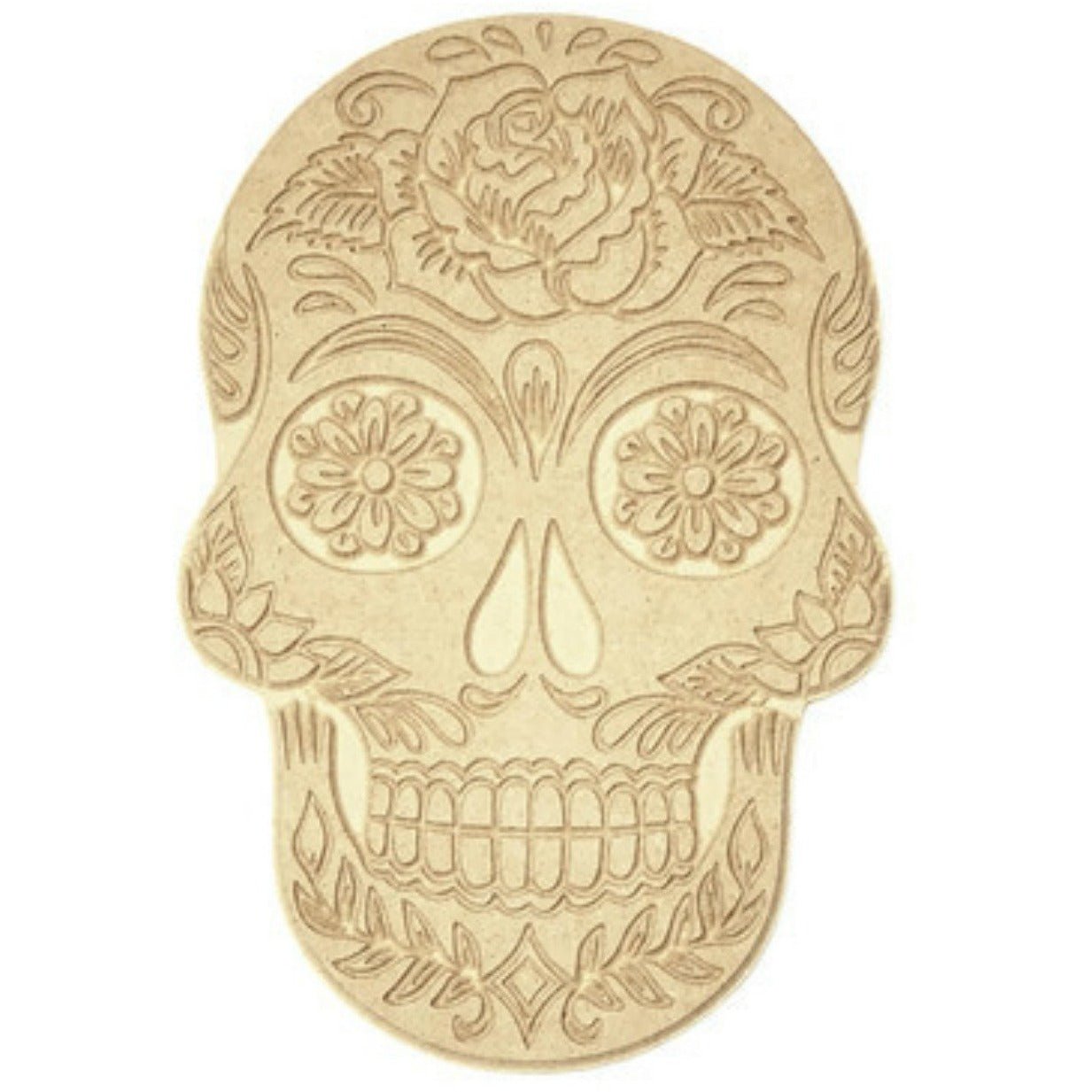 12&#x22; Sugar Skull Wood Cutout - Unfinished Wood