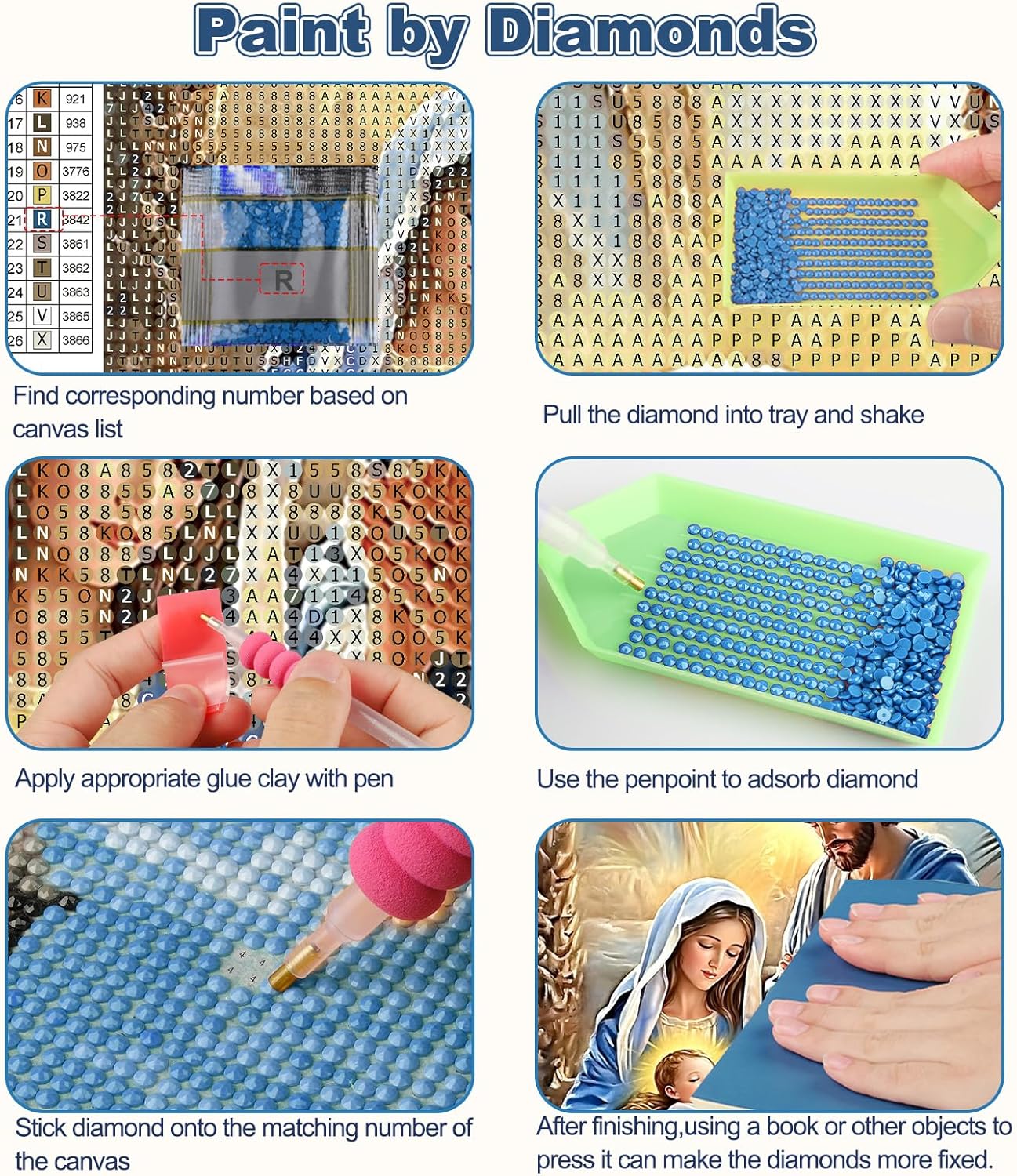 Christmas Jesus Diamond Painting Kits - 12x16 Inches (Nativity Scene)