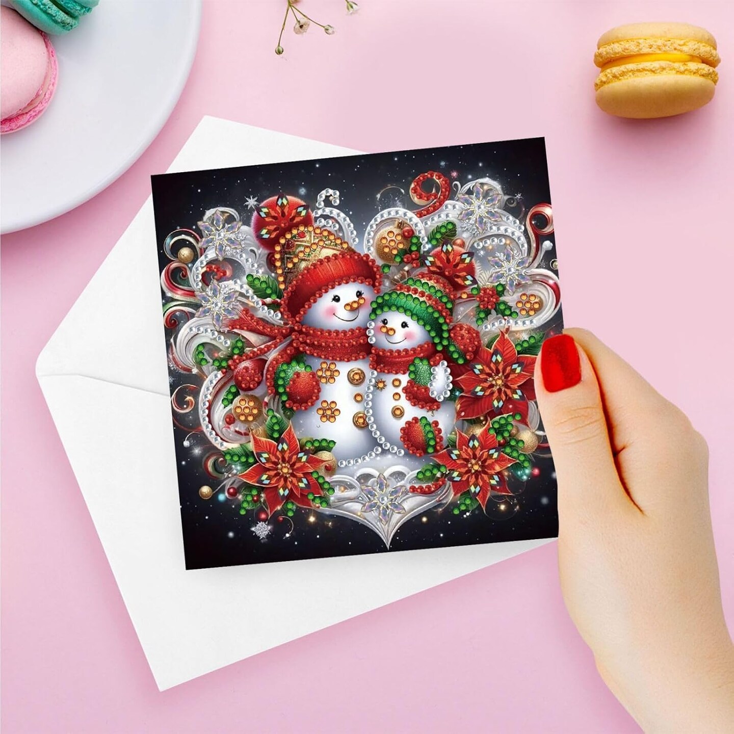 6Pcs Christmas Greeting Card DIY Diamond Art Painting Kit (Christmas 02)