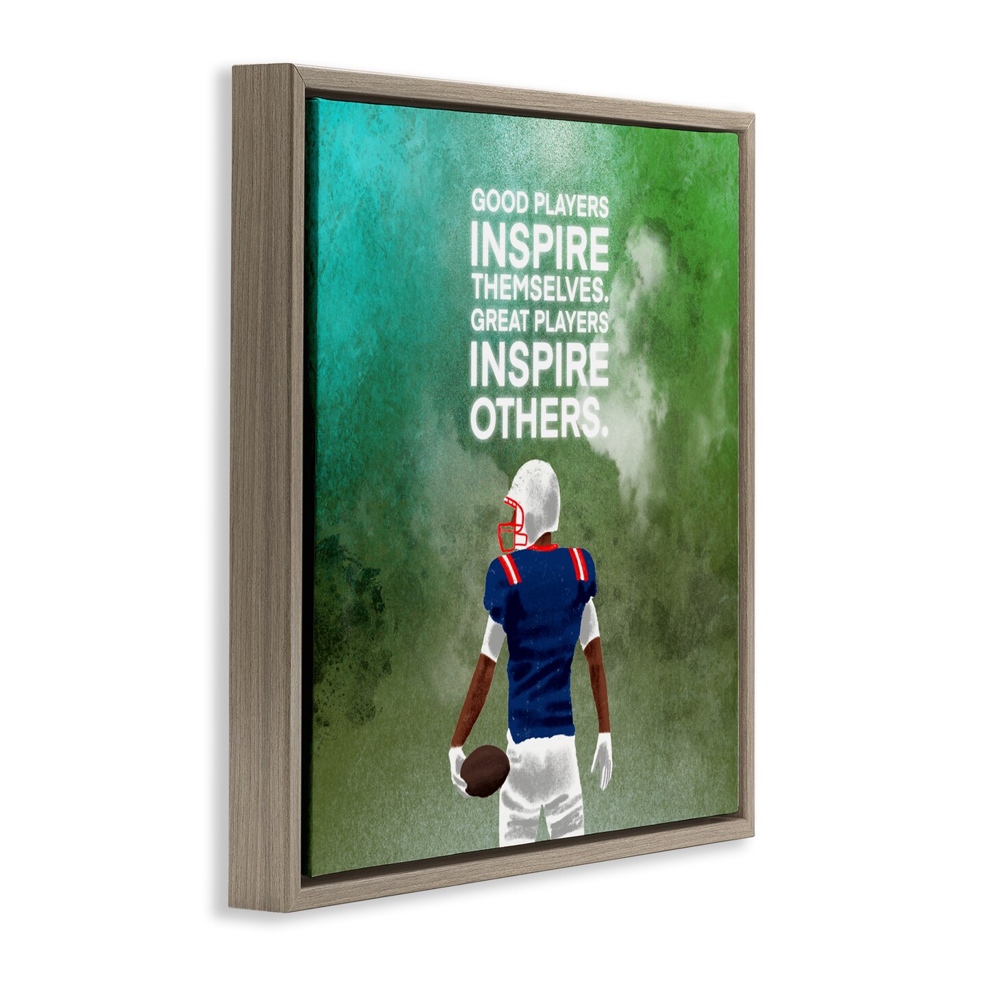 Stupell Industries Great Players Inspiring Athlete Quote Black Framed Floater Canvas Wall Art, design by Marcus Prime