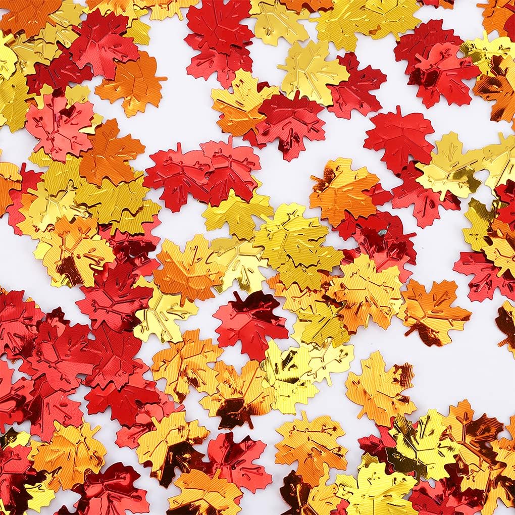 Fall Decor Party Table Scatter Thanksgiving Maple Leaves (Red, Orange, Yellow)