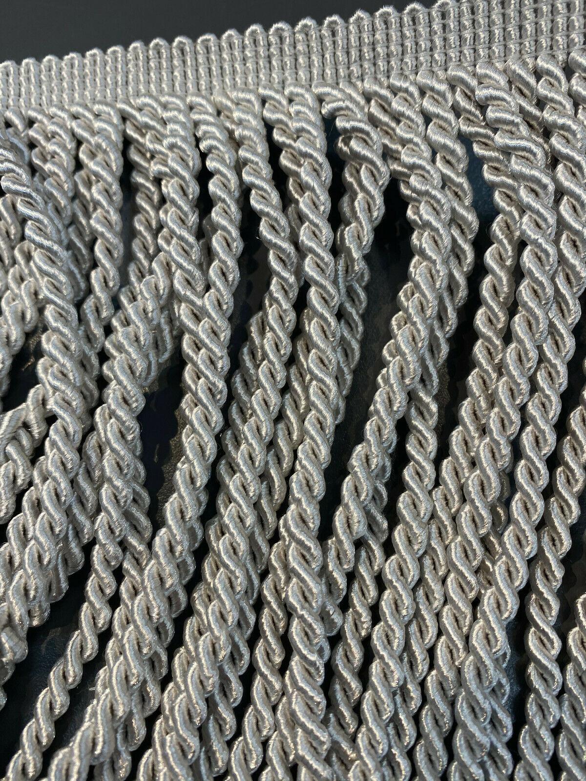 1 Yard White Bullion Fringe Trim 6 Inches Wide for Curtains, Upholstery, and Home Decor