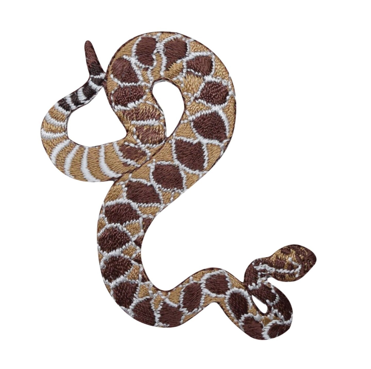 Western Diamondback Rattlesnake Embroidered, Iron on Patch