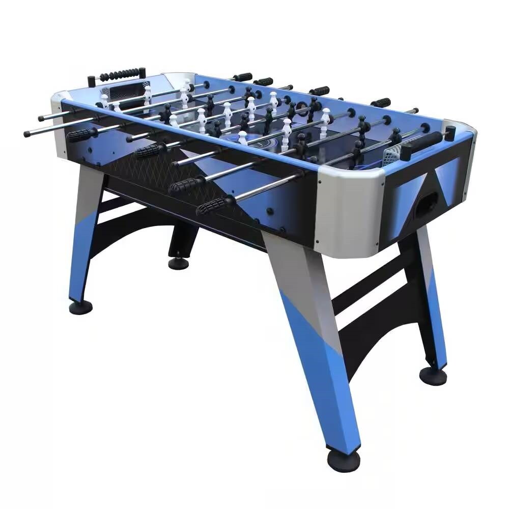 Blue Grey Black 4-Foot Foosball Table with Abacus Scorers and 2 Balls