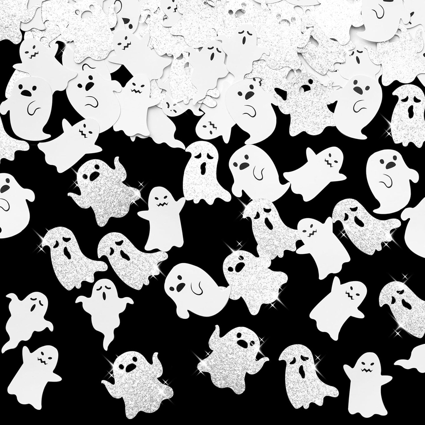 300Pcs Halloween Ghost Confetti Glitter (White)