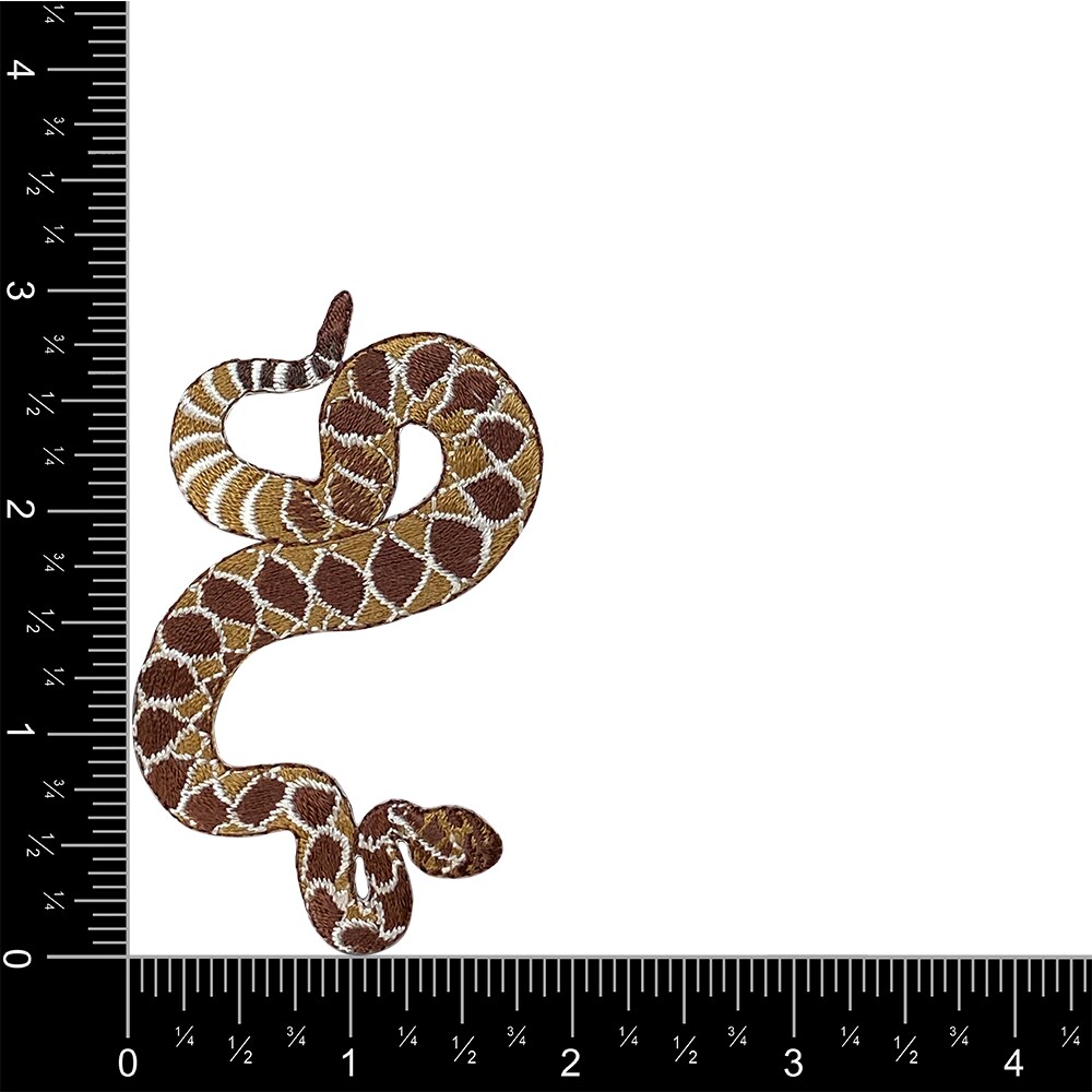 Western Diamondback Rattlesnake Embroidered, Iron on Patch