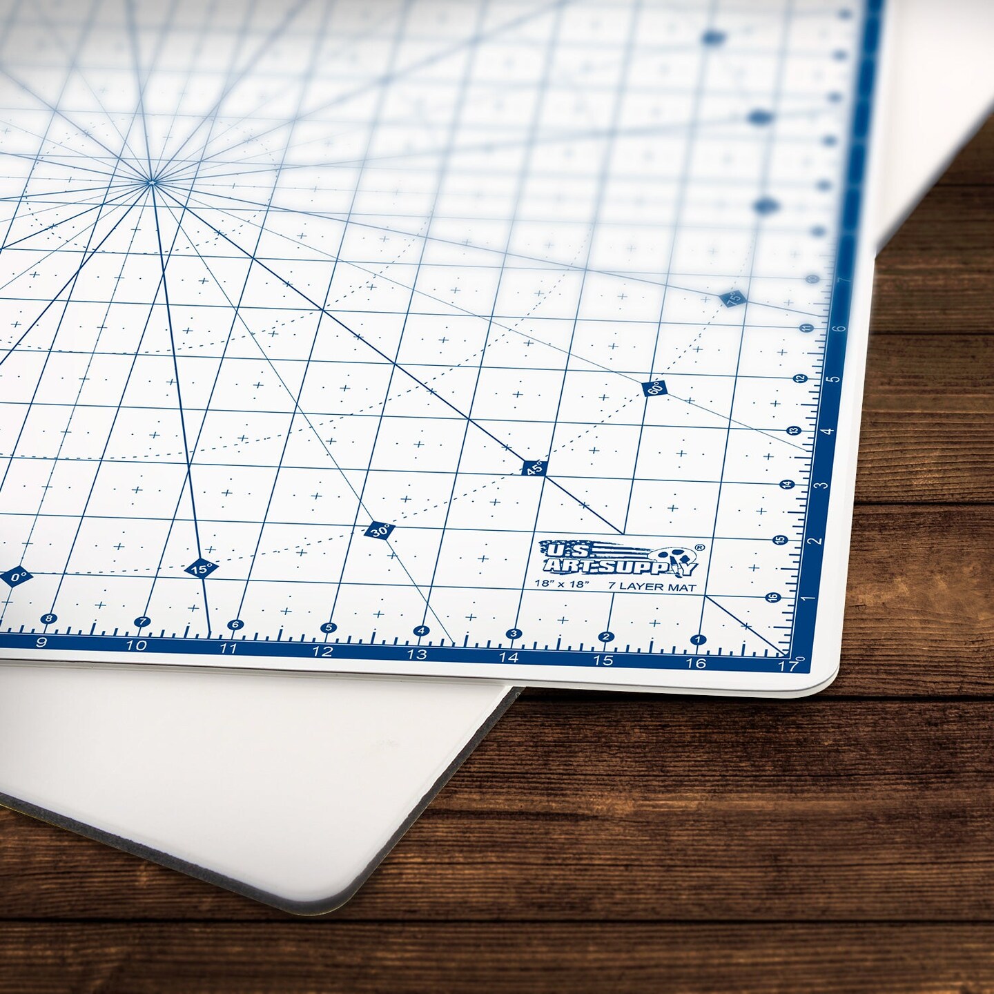 18&#x22; x 18&#x22; Self-Healing Cutting Mat 7-Ply - Rotary White/Blue Craft Mat, Non-Slip Cutting Mats for Crafts, Sewing, Quilting, Scrapbooking