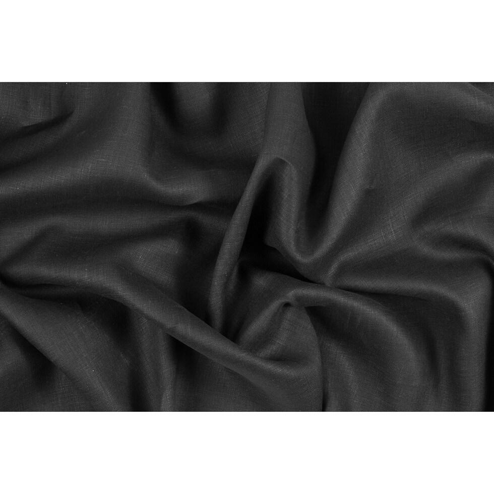 1 Yard Medium Weight Linen Woven Fabric Black Solid Breathable Weave 57 inch Width