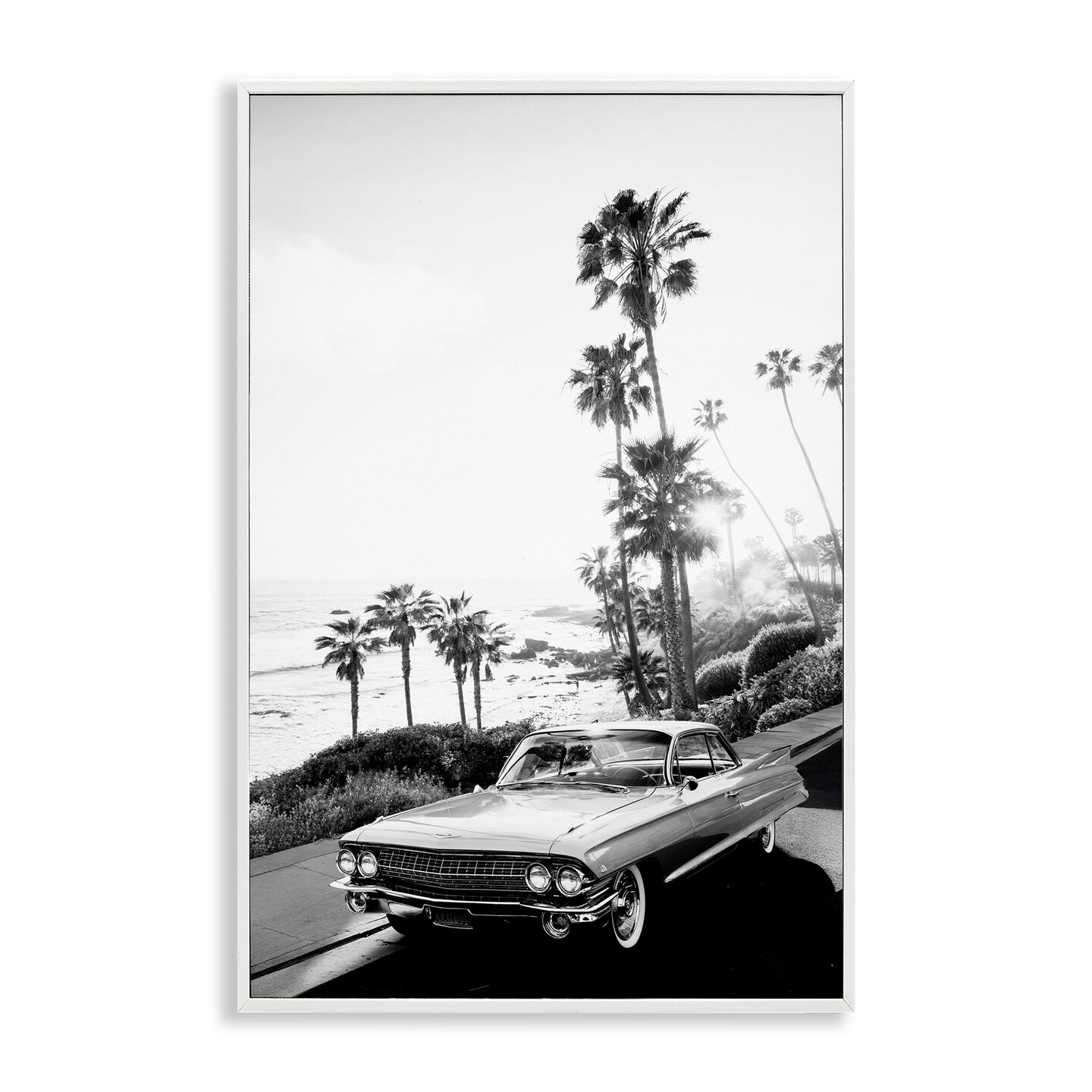Stupell Industries Malibu Classic Black & White Black Framed Giclee Art, design by Sisi and Seb