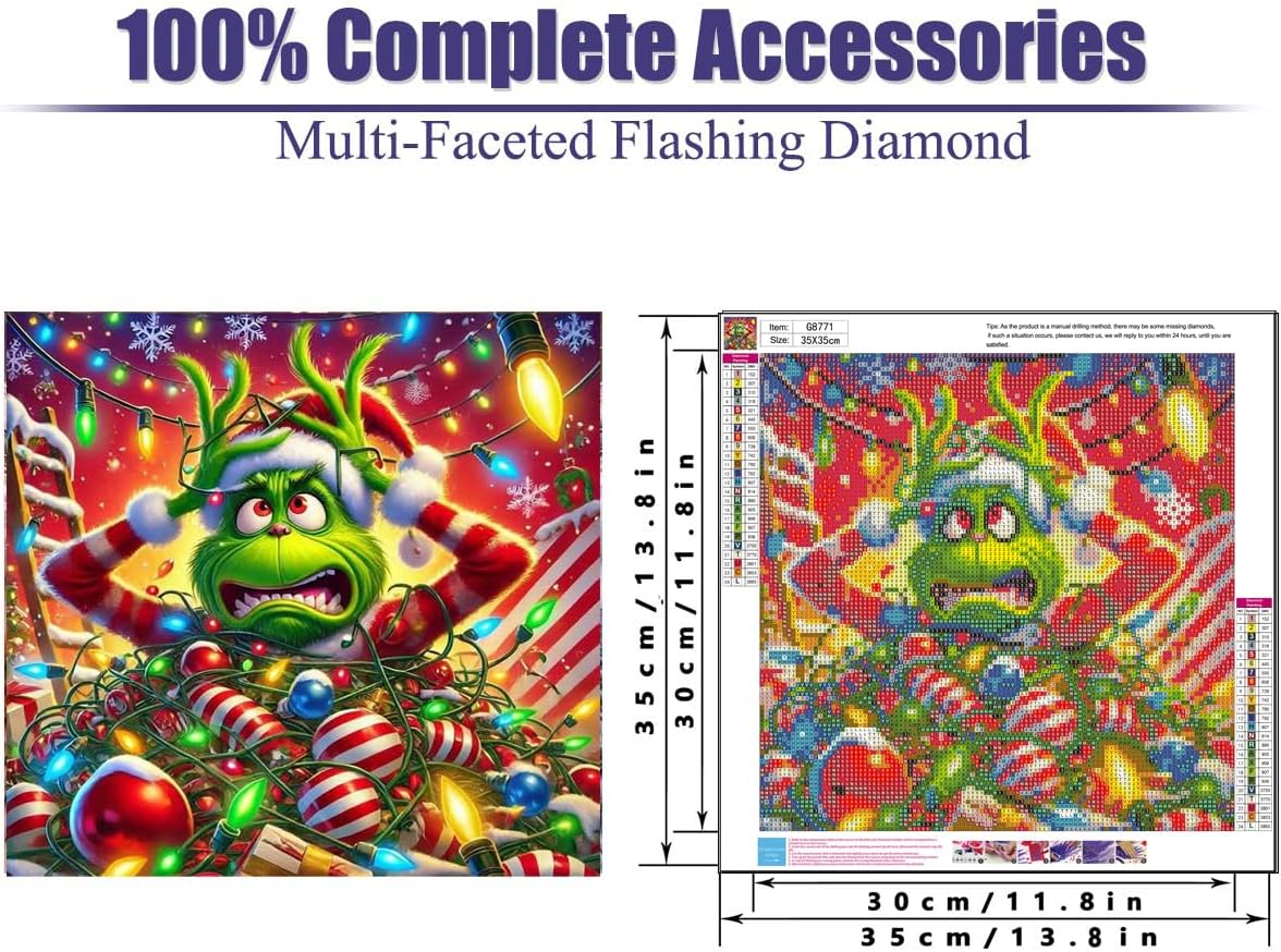 Funny Comical Christmas Diamond Painting Kits - 14X14 Inch