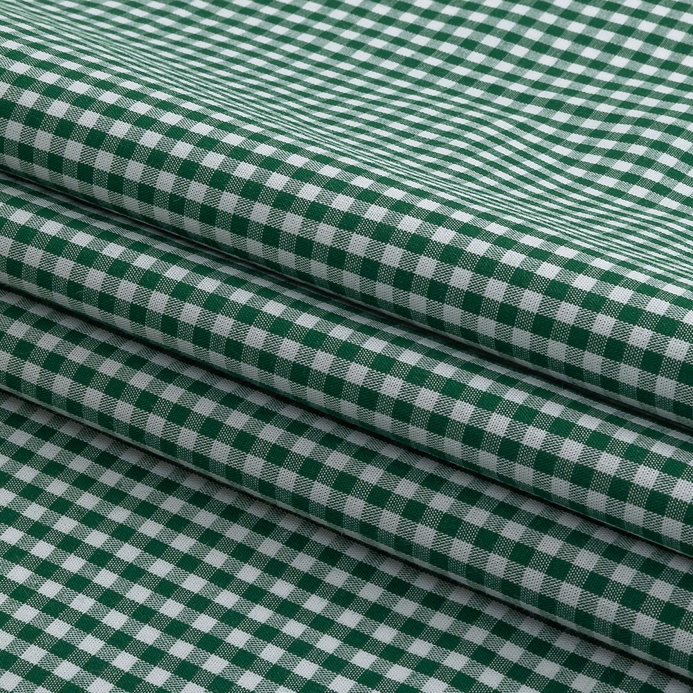 1 Yard Emerald Organic Cotton Gingham Lightweight Check Fabric