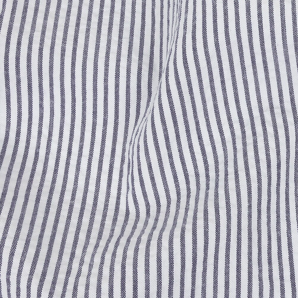 1 Yard Organic Cotton Seersucker Navy Stripes