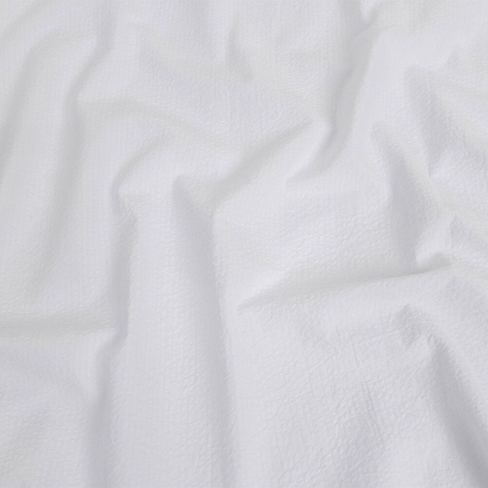 1 Yard Organic Cotton Seersucker White on White Stripes
