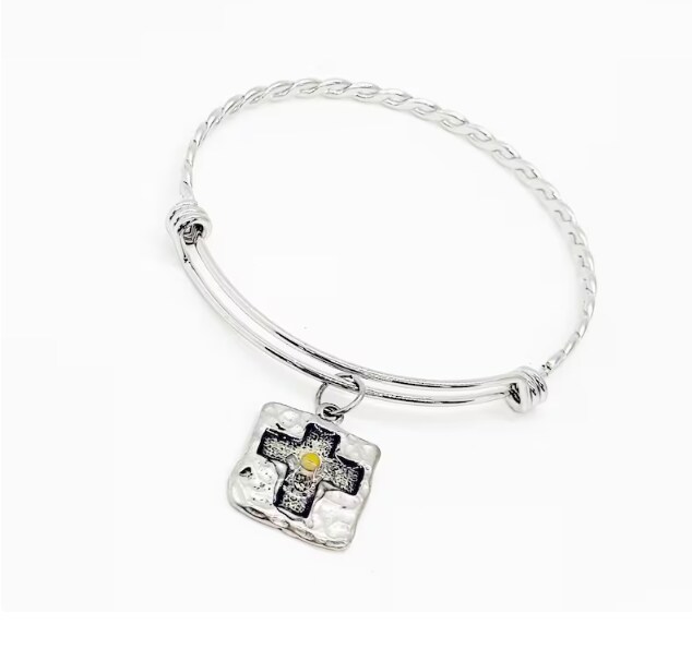 slider bracelet silver bangle with heart charm