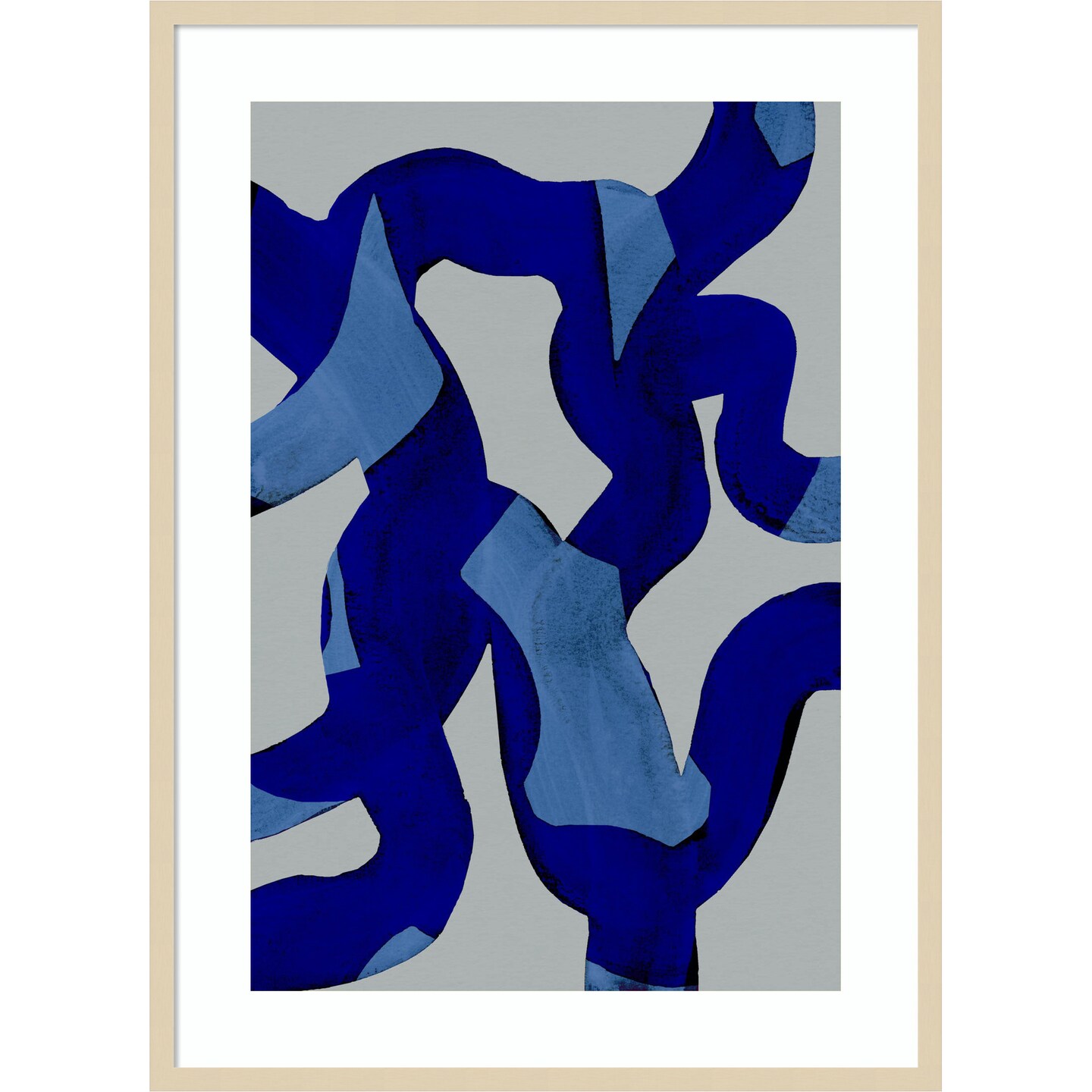 Abstract Brush Strokes by Mareike Bohmer Wood Framed Wall Art Print